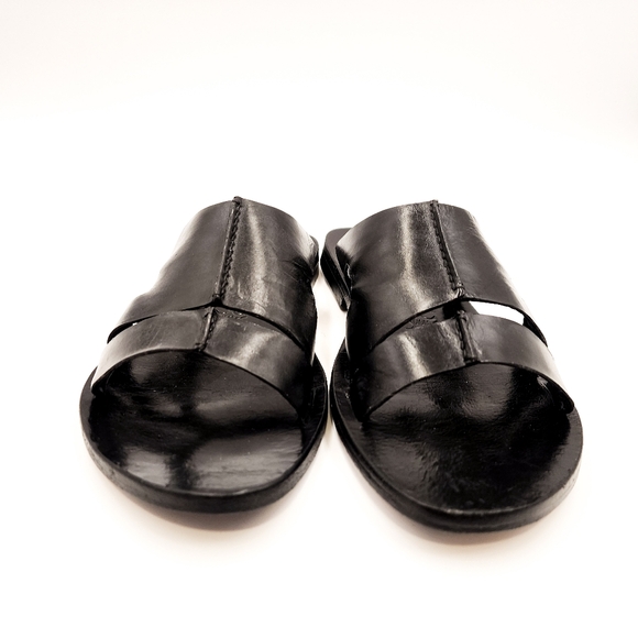 Taryn Rose Black Leather Sandals Slides Shoes EU 42 US 9 - Picture 4 of 7